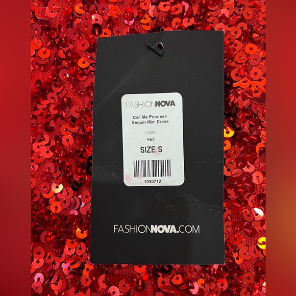 NWT SOLD OUT Red Sequin “Call Me Princess” Sequin Mini Dress Fashion Nova Small - Picture 9 of 15
